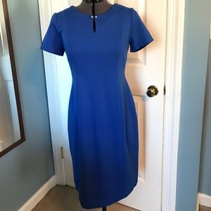 Talbots Blue knit dress with pearl detail